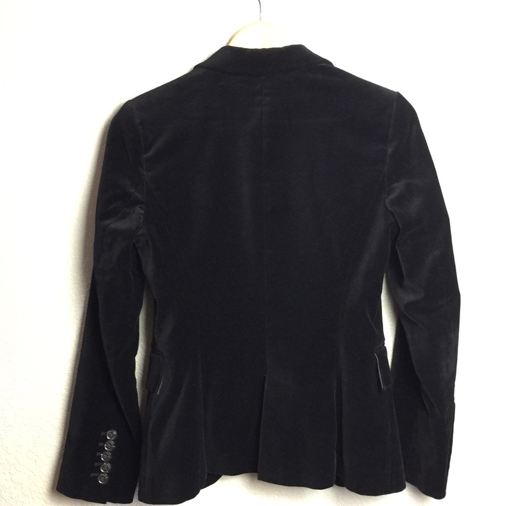 Zara Basic Black Velour Blazer - image 2